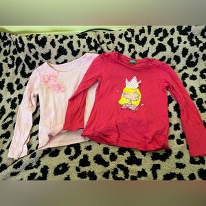 Lot of 2 Toddler Girls Pink Shirts Size 5T